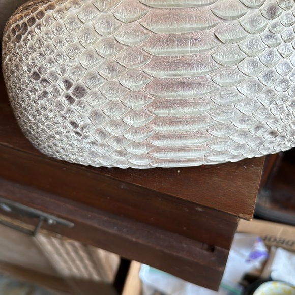 Genuine Handmade Python pillbox purse or clutch—chain strap inside - Picture 3 of 5